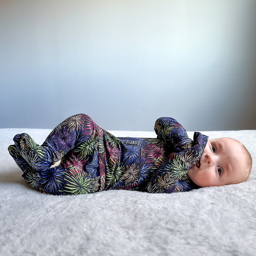 Front Opening Romper in Boom Baby | Bamboo Viscose