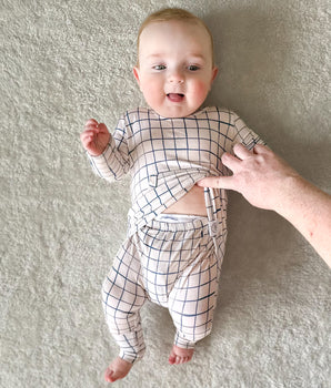 Front Opening Romper in Off the Grid