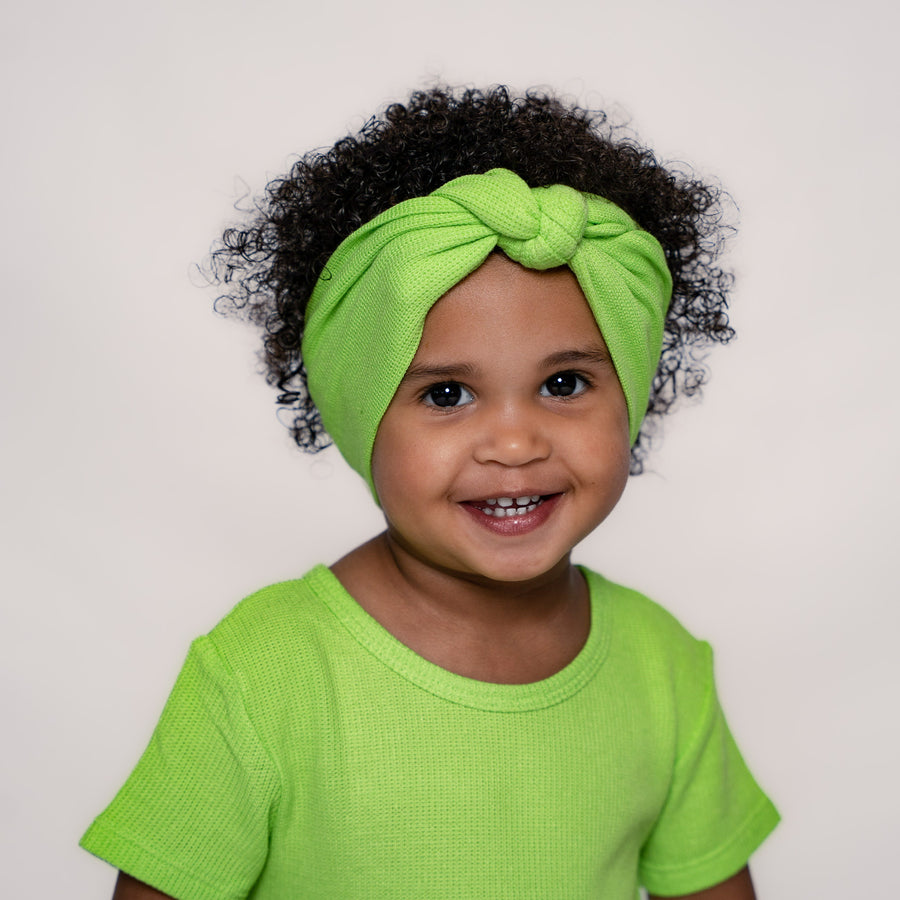 Headwrap in Lime | Waffle Bamboo Viscose