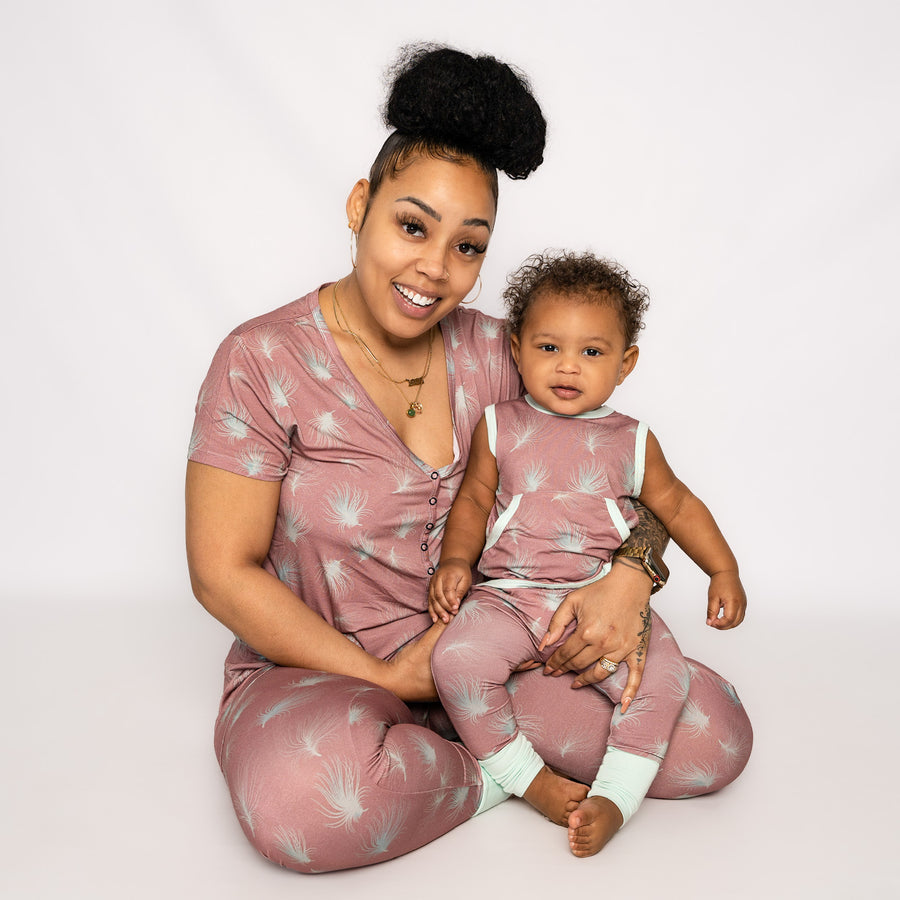 Front Opening Tank Romper in Dandelions | Bamboo Viscose