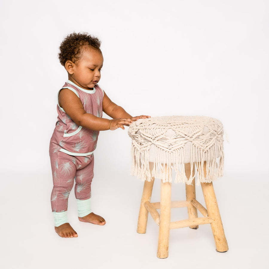 Front Opening Tank Romper in Dandelions | Bamboo Viscose