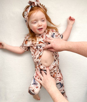 Front Opening Romper in Java Love