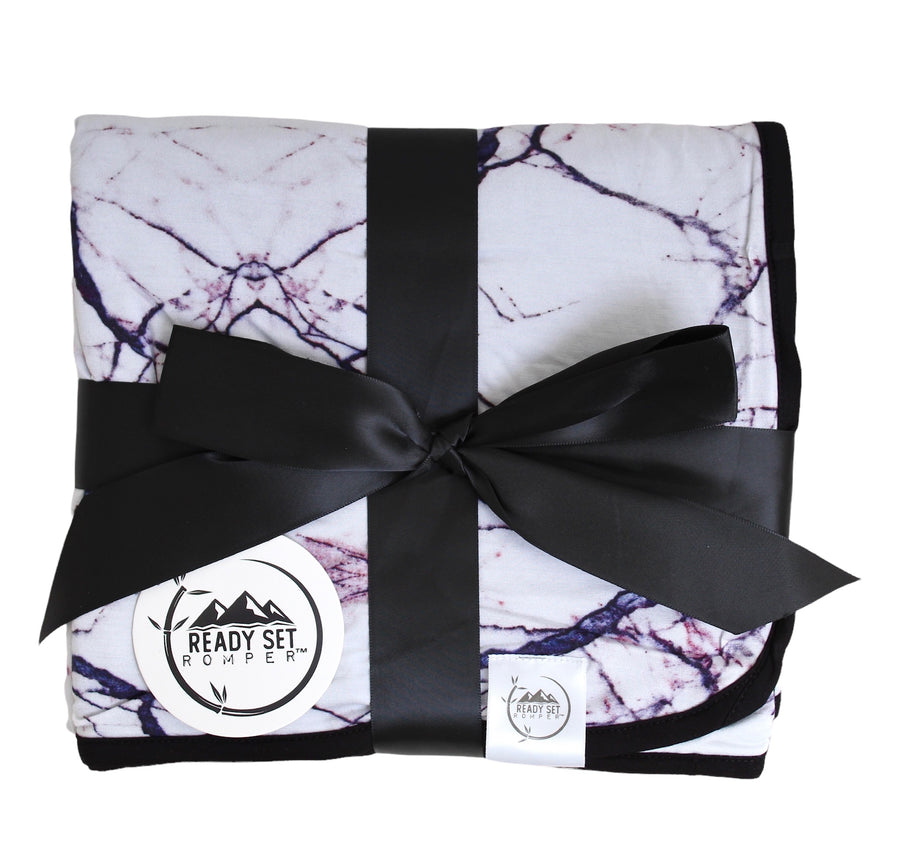 Blanket in Marbled Bianco | Bamboo Viscose
