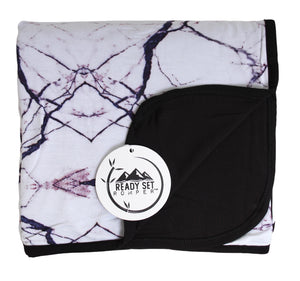Blanket in Marbled Bianco | Bamboo Viscose