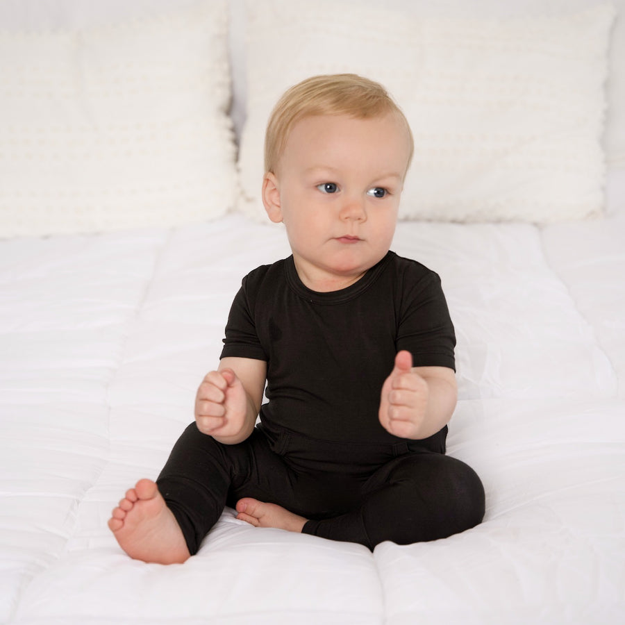 Front Opening Romper in Shadow | Bamboo Viscose