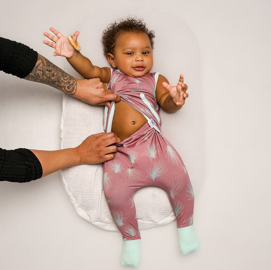 Front Opening Tank Romper in Dandelions | Bamboo Viscose