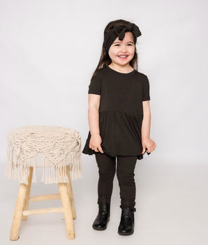 Front Opening Twirl Romper in Shadow