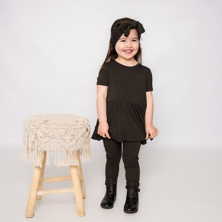 Front Opening Twirl Romper in Shadow | Bamboo Viscose