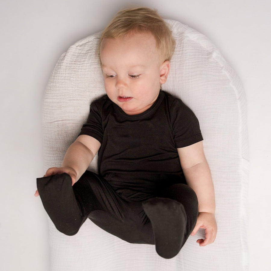 Front Opening Romper in Shadow | Bamboo Viscose