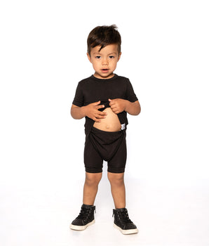 Front Opening Shortie Romper in Shadow | Bamboo Viscose