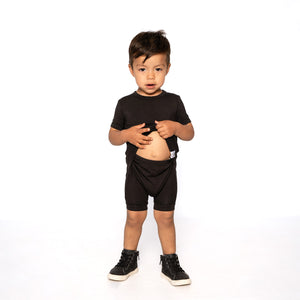 Front Opening Shortie Romper in Shadow | Bamboo Viscose