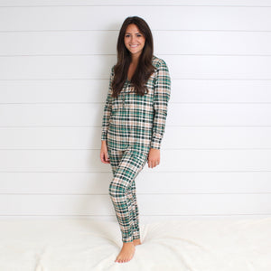Women’s 2 pc Loungewear Set in Jaded Plaid | Bamboo Viscose