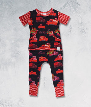 Front Opening Romper in Loads of Love | Bamboo Viscose