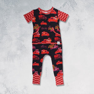 Front Opening Romper in Loads of Love | Bamboo Viscose