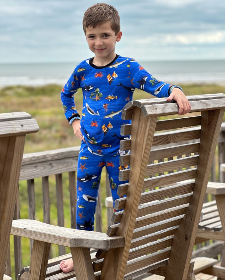 2 pc Loungewear Set in Under the Sea | Bamboo Viscose