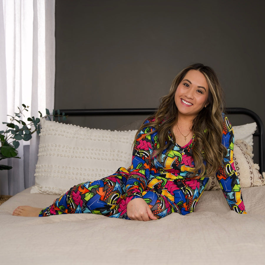 Women's One-Piece Lounger in Graffiti Way | Bamboo Viscose