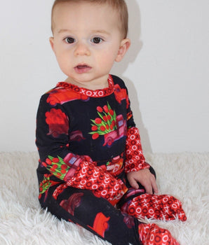 Front Opening Romper in Loads of Love