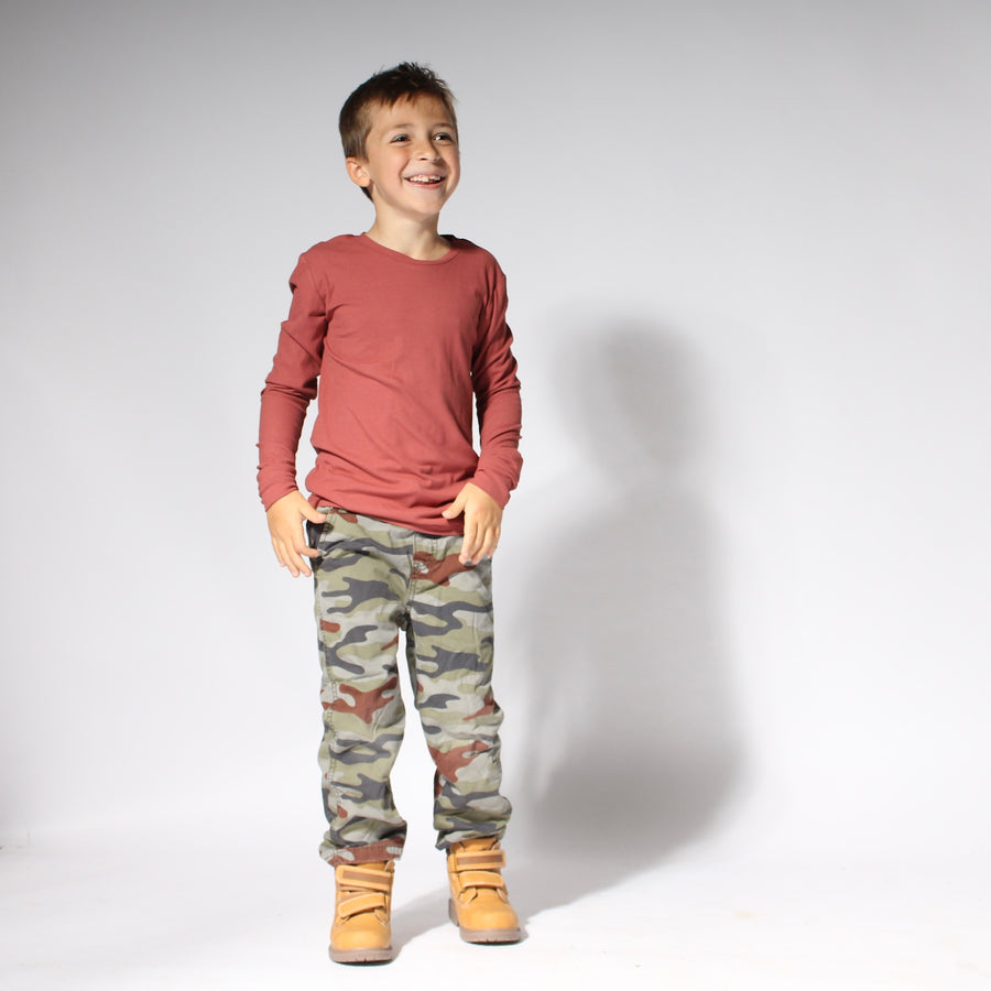 2 pc Loungewear Set in Memphis Rust | Ribbed Bamboo Viscose