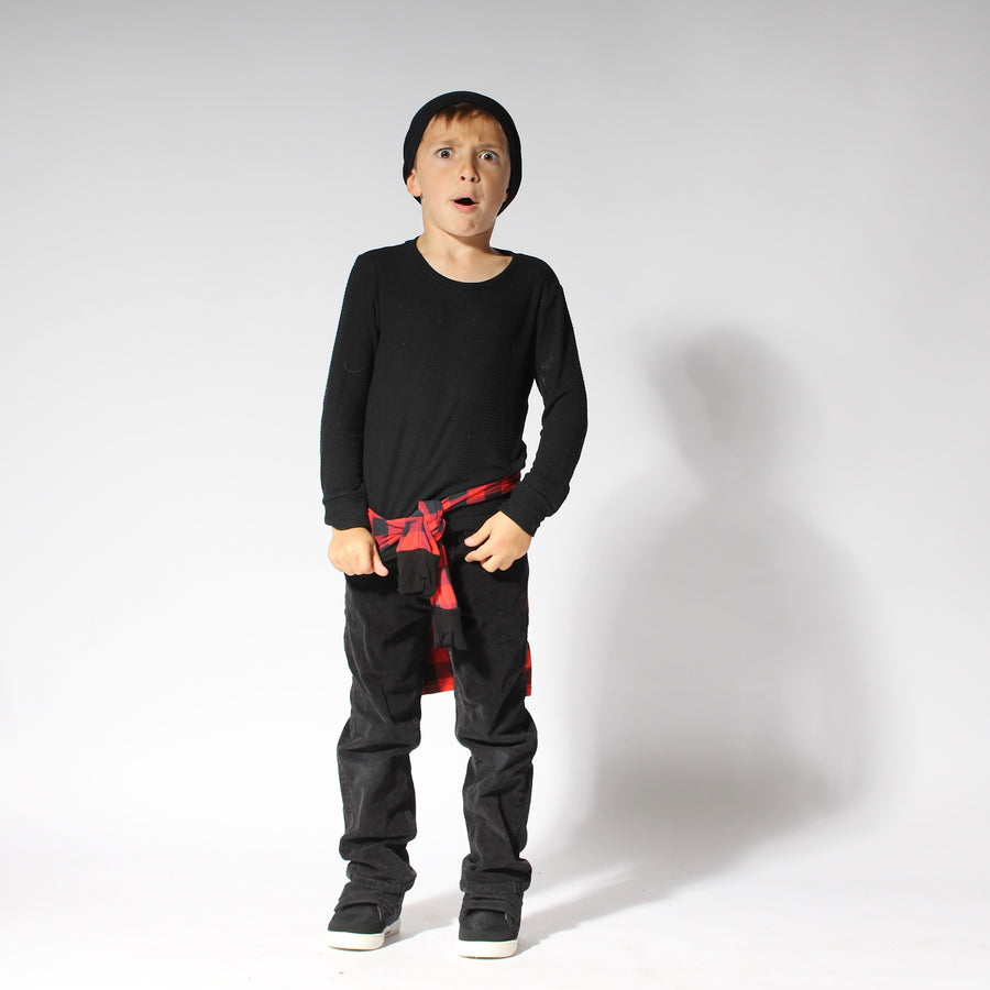 2 pc Loungewear Set in Raven Waffle | Bamboo Viscose