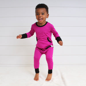 Front Opening Romper in Boysenberry | Bamboo Viscose