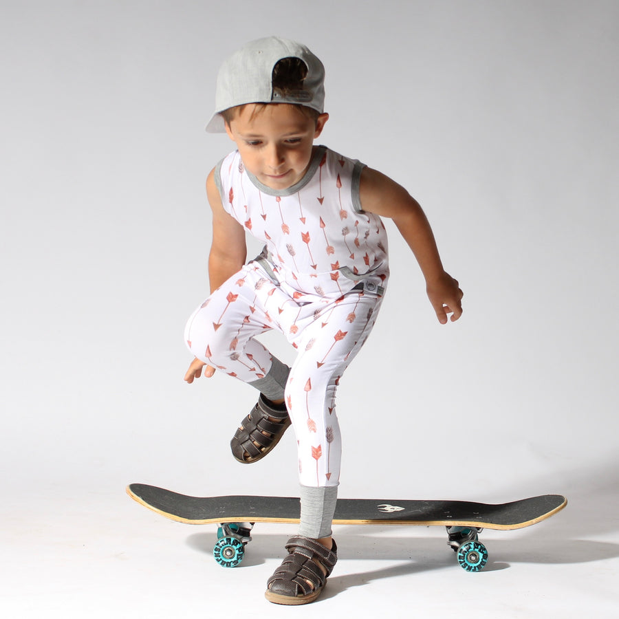Front Opening Tank Romper in Fate's Arrows | Bamboo Viscose