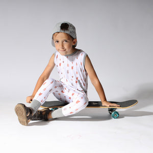 Front Opening Tank Romper in Fate's Arrows | Bamboo Viscose