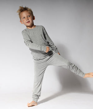 2 pc Loungewear Set in Heathered Grey | Bamboo Viscose