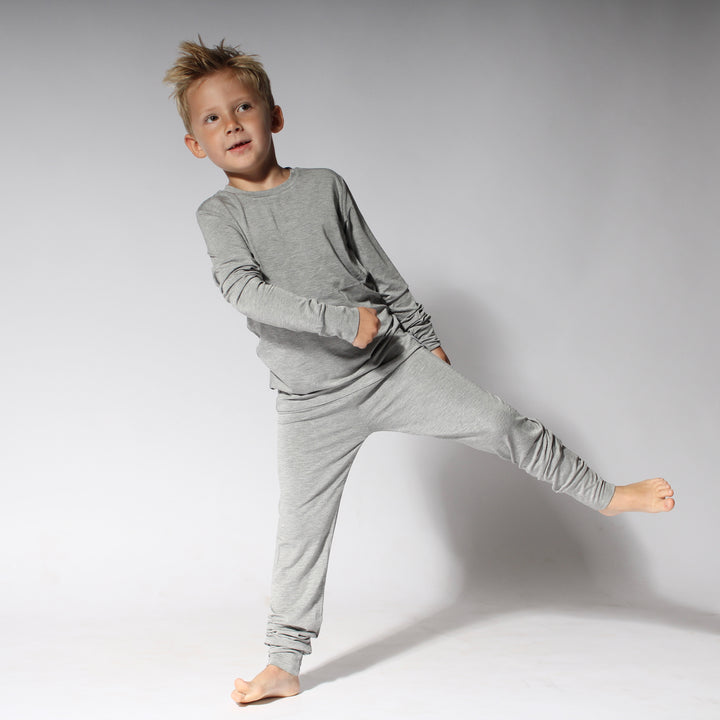 2 pc Loungewear Set in Heathered Grey | Bamboo Viscose