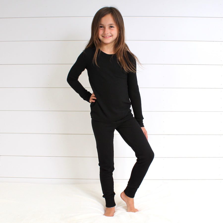 2 pc Loungewear Set in Raven Waffle | Bamboo Viscose