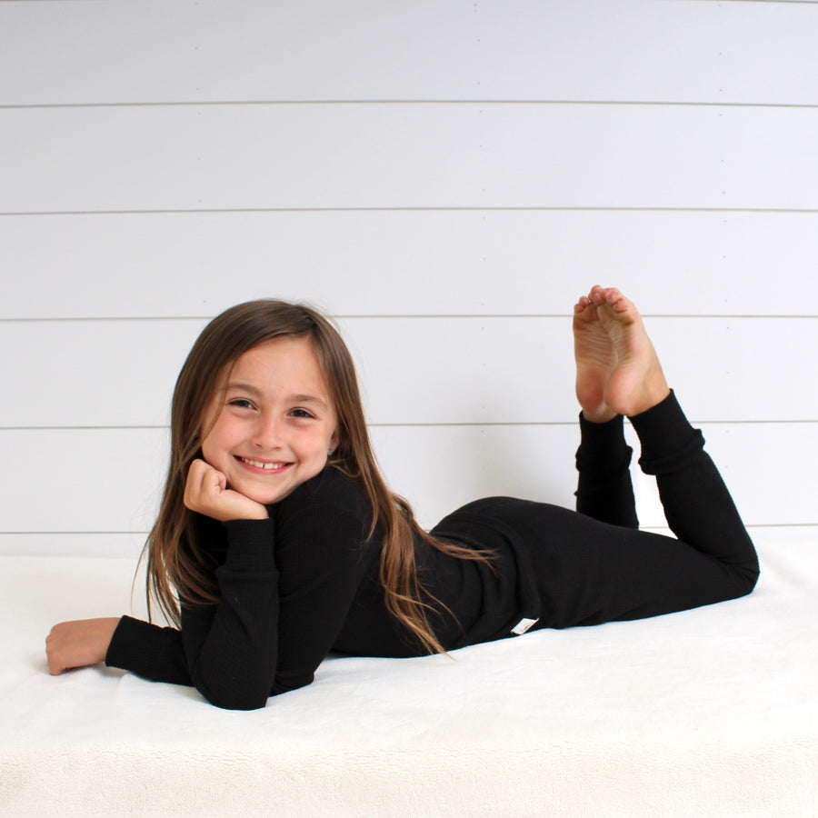 2 pc Loungewear Set in Raven Waffle | Bamboo Viscose