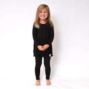 Front Opening Twirl Romper in Jet Black | Bamboo Viscose
