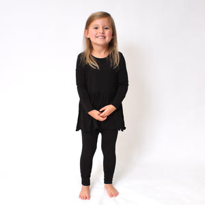 Front Opening Twirl Romper in Jet Black | Bamboo Viscose