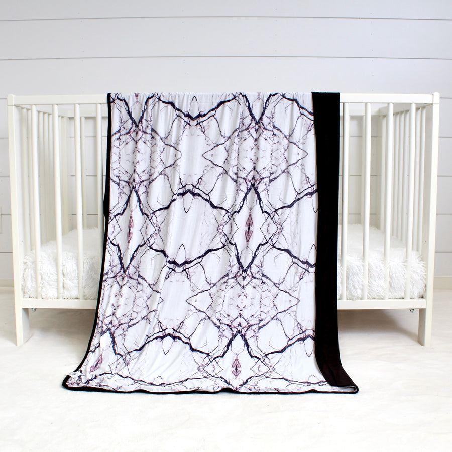 Blanket in Marbled Bianco | Bamboo Viscose