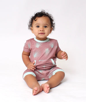 Front Opening Shortie Romper in Dandelions