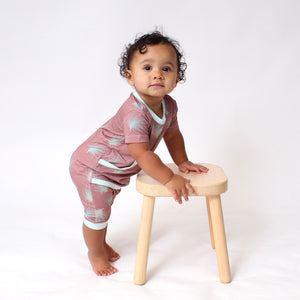 Front Opening Shortie Romper in Dandelions | Bamboo Viscose