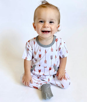 Front Opening Romper in Fate's Arrows