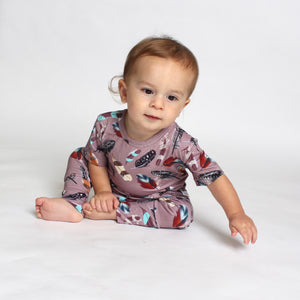 Front Opening Romper in Birds of a Feather | Bamboo Viscose