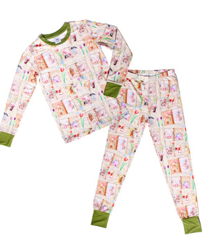 2 pc Loungewear Set in Bunny Tales | Bamboo Viscose