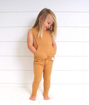 Front Opening Tank Romper in Saffron