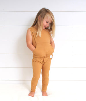 Change-A-Roo™ Front Opening Tank Romper in Saffron