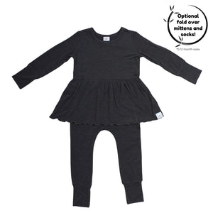 Front Opening Twirl Romper in London Fog | Bamboo Viscose