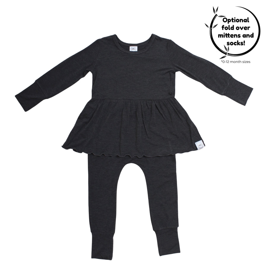 Front Opening Twirl Romper in London Fog | Bamboo Viscose