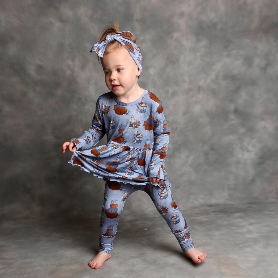 Front Opening Twirl Romper in Pumpkin Spice | Bamboo Viscose