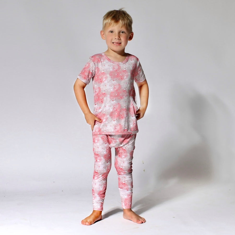 Front Opening Romper in Fire Work It | Bamboo Viscose