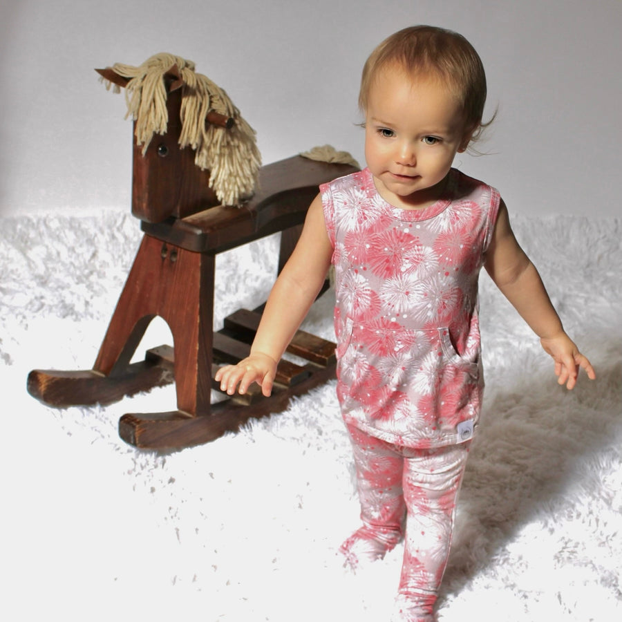 Front Opening Tank Romper in Fire Work It | Bamboo Viscose