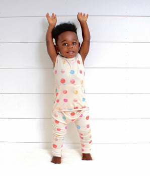Front Opening Tank Romper in Boho Candy Buttons