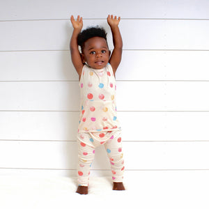 Front Opening Tank Romper in Boho Candy Buttons | Bamboo Viscose