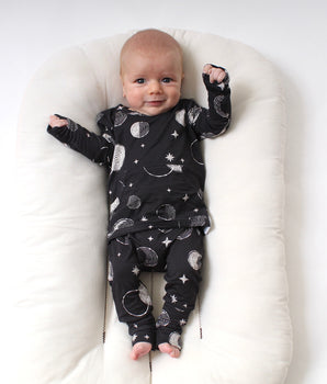 Front Opening Romper in Moon Magic