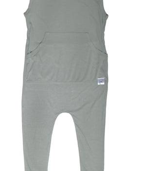 Front Opening Tank Romper in Eucalyptus Grey