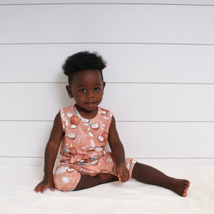 Front Opening Tank Shortie Romper in Coco Nutty | Bamboo Viscose